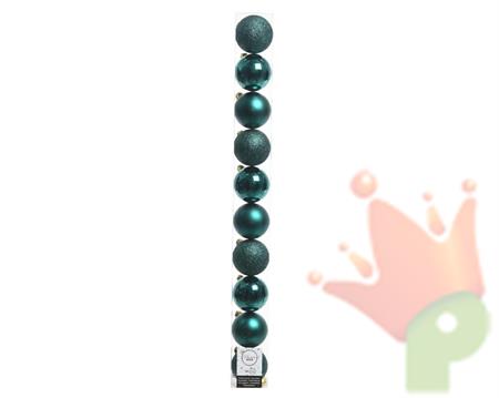 PALLINE PER ALBERO 60MM VERDE SMERALDO 10 PZ IN TUBO
