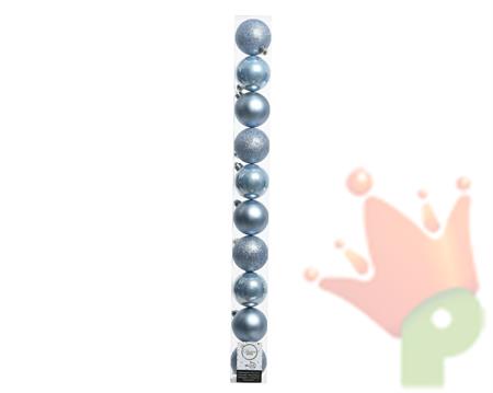 PALLINE PER ALBERO 60MM BLU STEEL 10 PZ IN TUBO