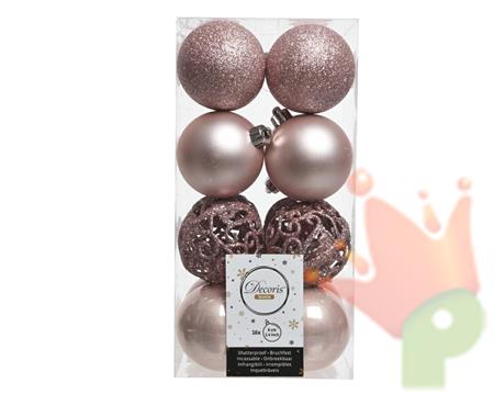 PALLINE NATALIZIE 6OMM ROSA ANTICO BOX DA 16 PZ