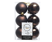 PALLINE NATALIZIE 60MM MARRONE BOX DA 12 PZ