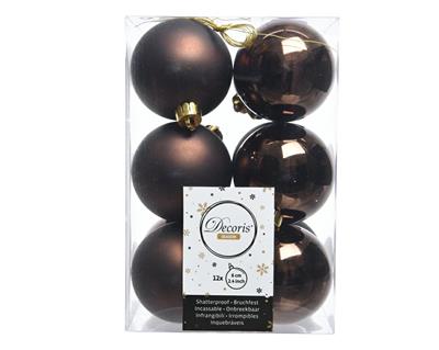 PALLINE NATALIZIE 60MM MARRONE BOX DA 12 PZ