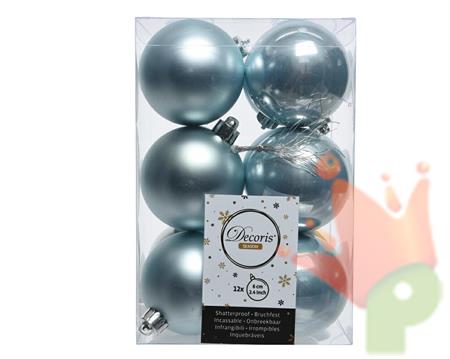 PALLINE NATALIZIE 60MM AZZURRO BOX DA 12 PZ