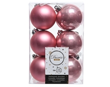 PALLINE NATALIZIE 60MM ROSA WILD BOX DA 12 PZ