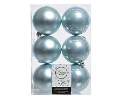 PALLINE DI NATALE CELESTI 8 CM 6 PZ