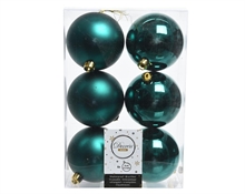 PALLINE NATALIZIE 80MM VERDE SMERALDO BOX DA 6 PZ