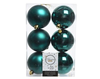 PALLINE NATALIZIE 80MM VERDE SMERALDO BOX DA 6 PZ