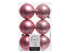 PALLINE NATALIZIE 80MM ROSA WILD BOX DA 6 PZ