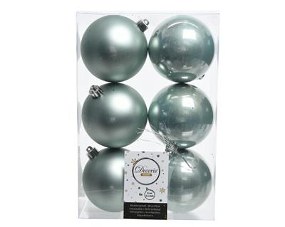 PALLINE NATALIZIE 80MM VERDE EUCALYPTUS BOX DA 6 PZ