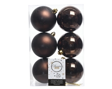 PALLINE NATALIZIE 80MM MARRONE BOX DA 6 PZ