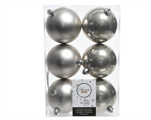 PALLINE NATALIZIE 80MM BIANCO NATURALE BOX DA 6 PZ
