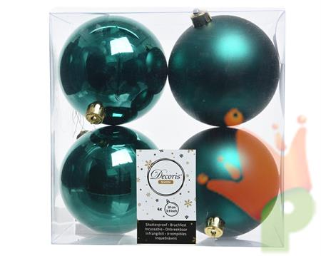 PALLINE NATALIZIE 100MM VERDE SMERALDO BOX DA 4 PZ