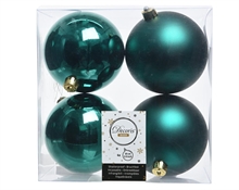 PALLINE NATALIZIE 100MM VERDE SMERALDO BOX DA 4 PZ