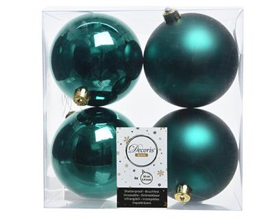 PALLINE NATALIZIE 100MM VERDE SMERALDO BOX DA 4 PZ