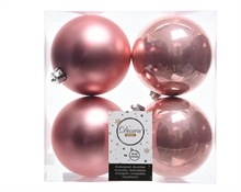 PALLINE NATALIZIE 100MM ROSA WILD BOX DA 4 PZ