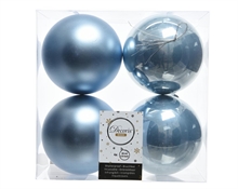 PALLINE NATALIZIE 100MM BLU STEEL BOX DA 4 PZ