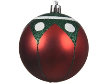 PALLINA NATALIZIA ROSSA 8CM DECORAZIONE ASSORTITA