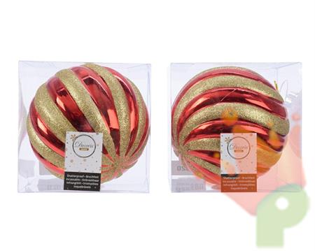 PALLINA NATALIZIA ROSSO E ORO 15CM