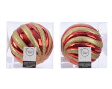 PALLINA NATALIZIA ROSSO E ORO 15CM