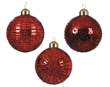 PALLINE NATALIZIE 8CM ROSSA DECORAZIONE ASSORTITA