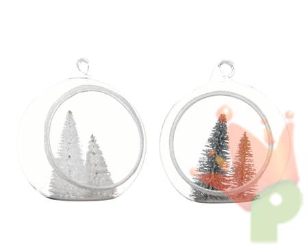 PALLINA NATALIZIA 8CM TRASPARENTE CON PAESAGGIO