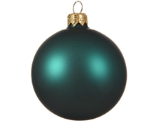 PALLINE NATALIZIE VETRO 8CM VERDE SMERALDO OPACO BOX DA 6