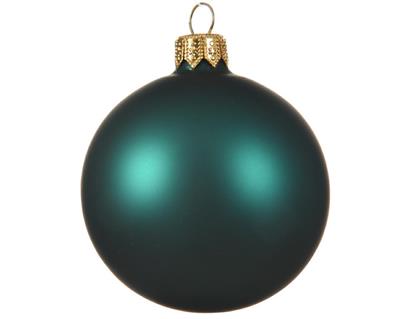 PALLINE NATALIZIE VETRO 8CM VERDE SMERALDO OPACO BOX DA 6
