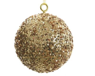 PALLINA NATALIZIA 20CM BRILLANTINATA ORO