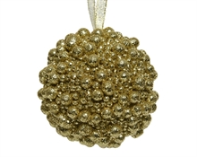 PALLINA NATALIZIA 8CM DECORATA CON PALLINE ORO
