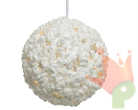 PALLINA NATALIZIA IN COTONE CON LED LUCE CALDA 15CM