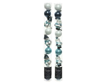 PALLINE E FIGURE PER ALBERO BABBO NATALE E PUPAZZO DI NEVE 9 PZ