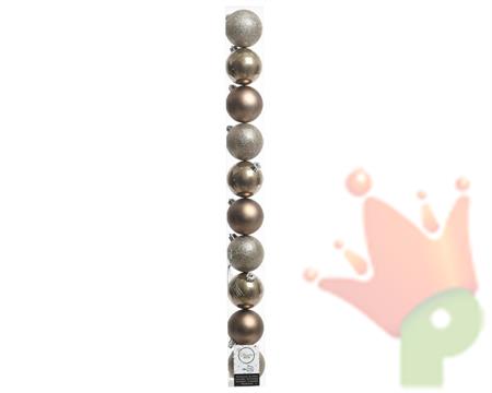 PALLINE PER ALBERO 60MM TORTORA 10 PZ IN TUBO