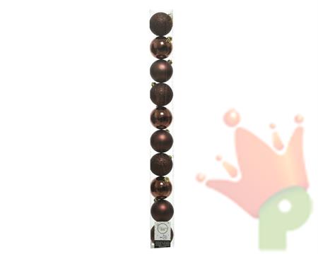 PALLINE PER ALBERO 60MM MARRONE IN TUBO DA 10 PZ