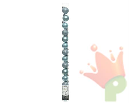 PALLINE CELESTE PER ALBERO 3 CM BOX DA 14 PZ
