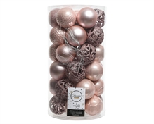 PALLINE ROSA CIPRIA 6 CM ASSORTITE PER ALBERO BOX 36 PZ