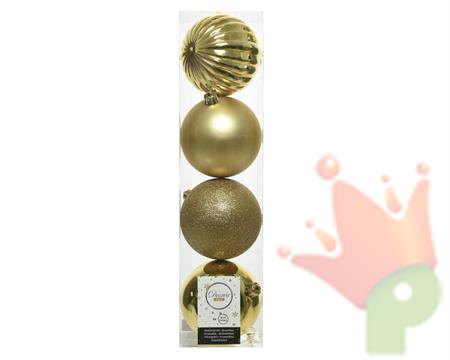 PALLINE PER ALBERO ORO 10 CM IN TUBO DA 4 PZ