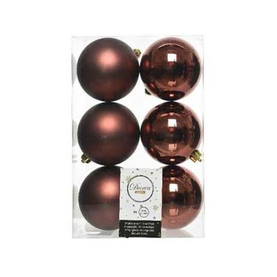 PALLINE ROSA ANTICO LUCIDE E OPACHE 8 CM PER ALBERO BOX DA 6 PZ
