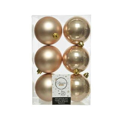 PALLINE BEIGE CALDO PER ALBERO 8 CM BOX 6 PZ