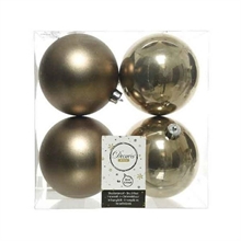 PALLINE MARRONE CASHMERE 10 CM PER ALBERO BOX 4 PZ