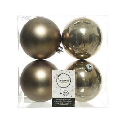 PALLINE MARRONE CASHMERE 10 CM PER ALBERO BOX 4 PZ