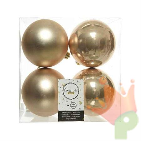 PALLINE BEIGE SCURO PER ALBERO 10 CM BOX DA 4 PZ