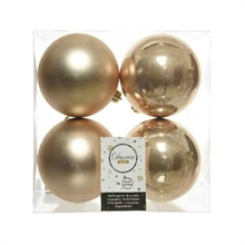PALLINE BEIGE SCURO PER ALBERO 10 CM BOX DA 4 PZ