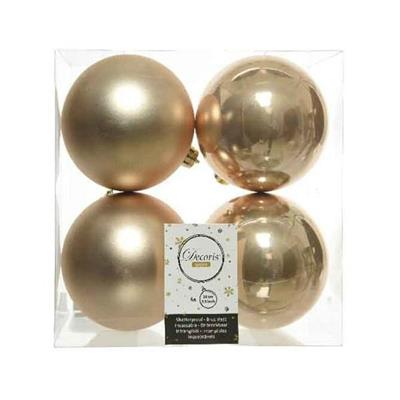 PALLINE BEIGE SCURO PER ALBERO 10 CM BOX DA 4 PZ