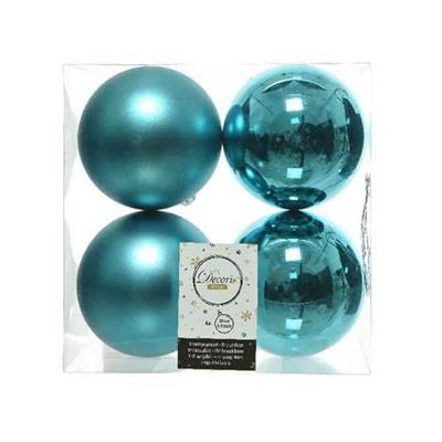 PALLINE TURCHESE LUCIDO E OPACO 10 CM BOX 4 PZ