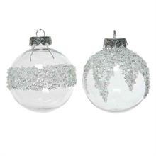 PALLINA TRASPARENTE CON GLITTER 8 CM