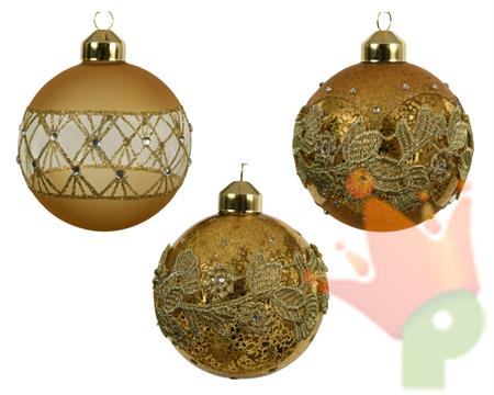 PALLINA ORO PER ALBERO 3 ASS 8 CM