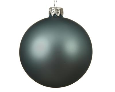 PALLINE NATALIZIE VETRO 10CM BLU ARTICO OPACO BOX DA 4