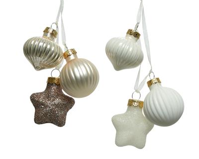 PALLINE DA 3 PZ BIANCO LANA ASSORT