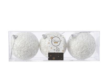 PALLINE BIANCHE GLITTER 3 PZ
