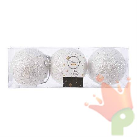 PALLINE BIANCHE EFFETTO GHIACCIATO DIAM 8 1pz ass