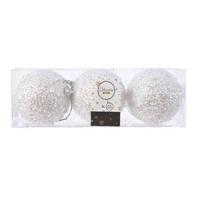 PALLINE BIANCHE EFFETTO GHIACCIATO DIAM 8 1pz ass